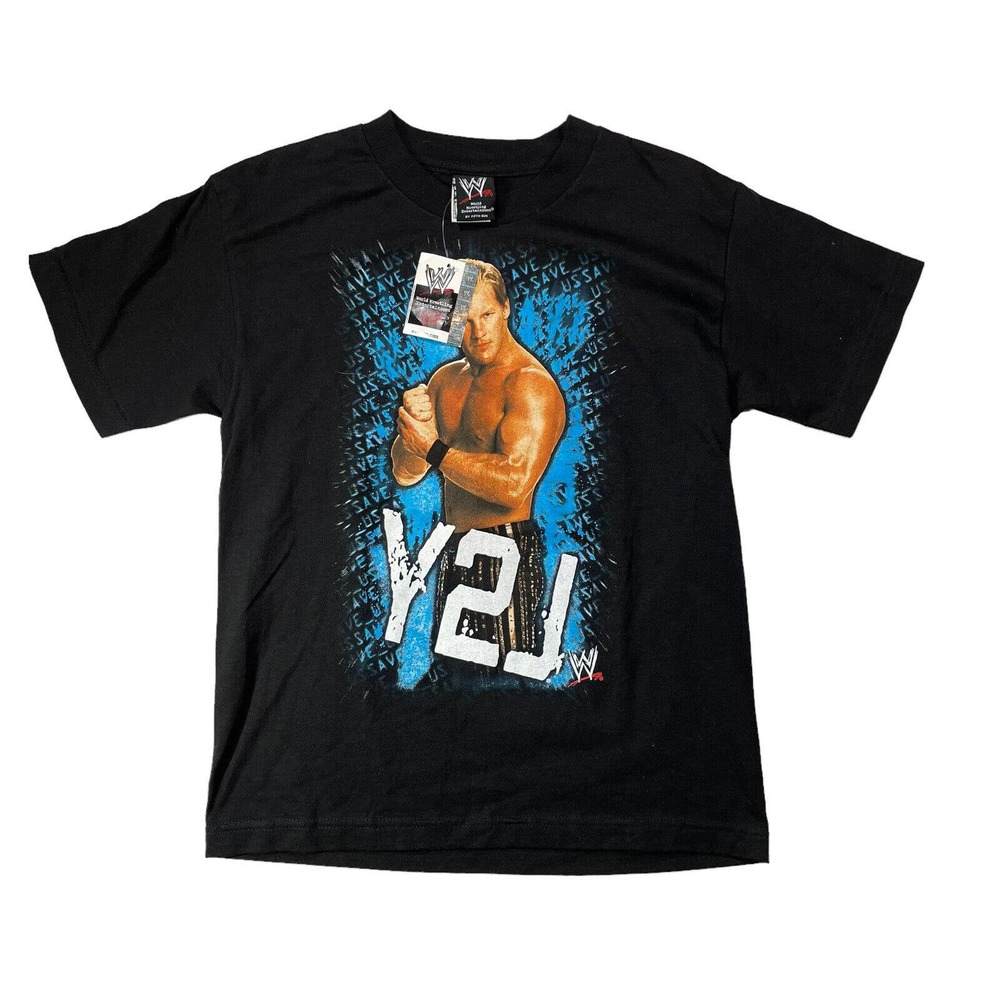 2007 Chris Jericho Y2J WWE Wrestling Full Color Shirt Y2K Kids Medium NOS